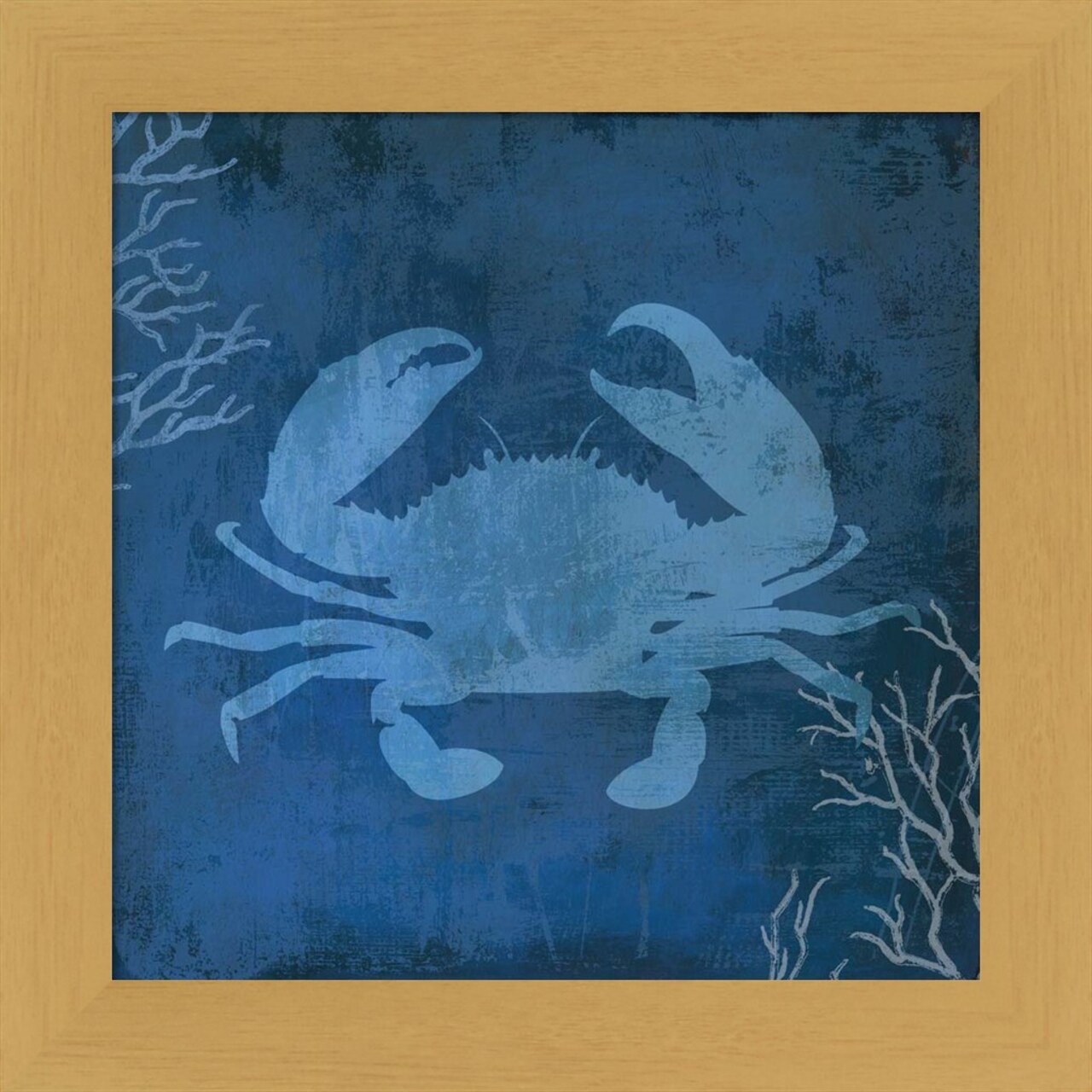 Navy Sea Crab by Posters International Studio 13" x 13" Framed Wall Art